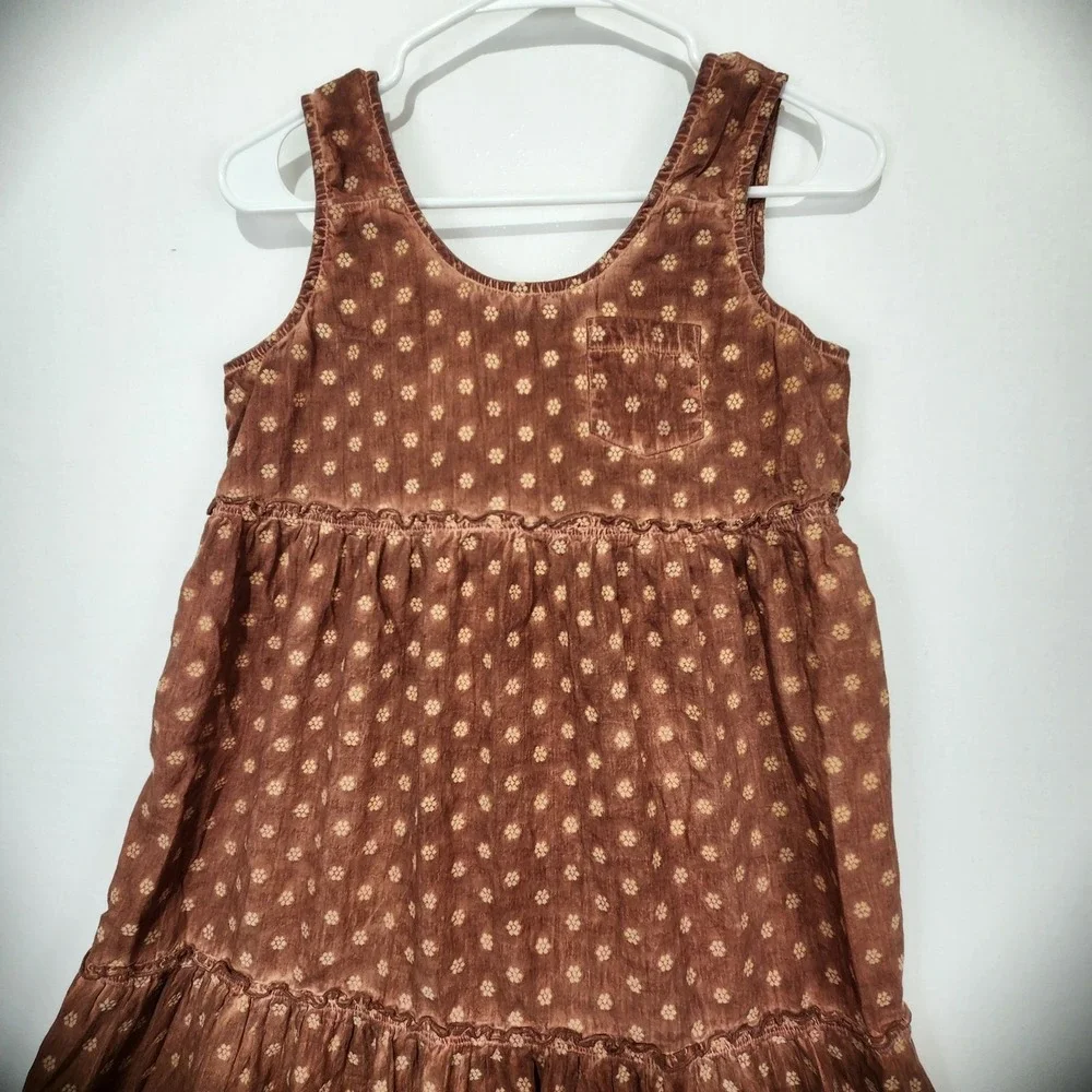 Cleo + Wolf Women's Floral Textured Country Style Midi Dress Brown Size S - Picture 3 of 7